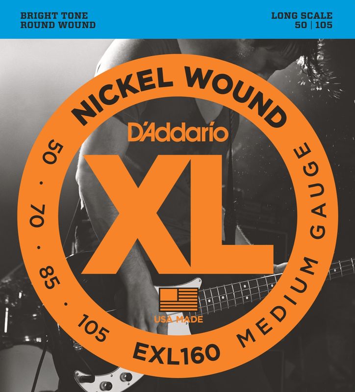 D'Addario EXL160 Strängset Elbas Nickel Wound 050 - 105 (Long Scale) Medium