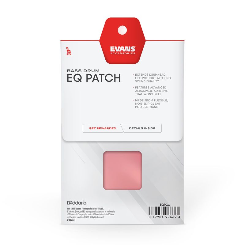 Evans EQPC1 Single Bass Drum Patch, Clear