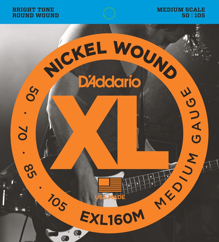 D'Addario EXL160M Strängset Elbas Nickel Wound 050 - 105 (Medium Scale) Medium