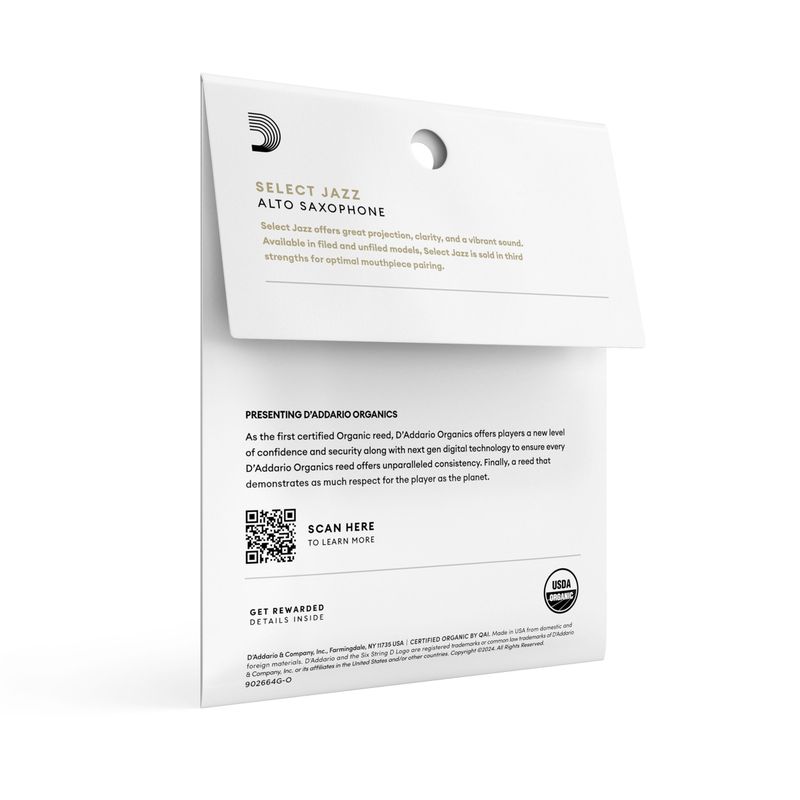 D'Addario ORSF03ASX2H Org. Select Jazz Filed Alt-sax 3-p. 2H