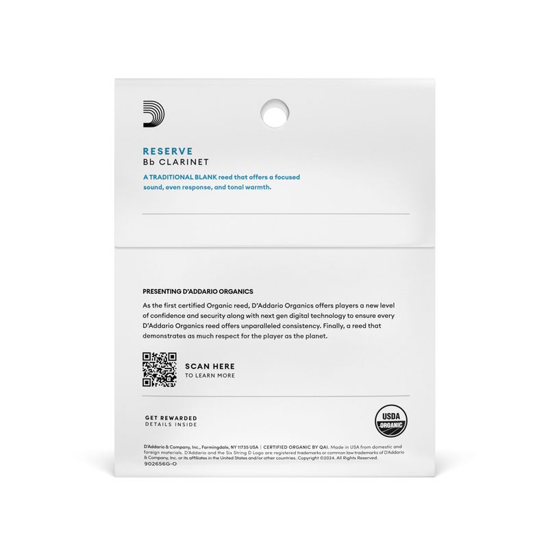 D'Addario ODCR0335 Org. Reserve Bb-klarinett 3-p 3.5