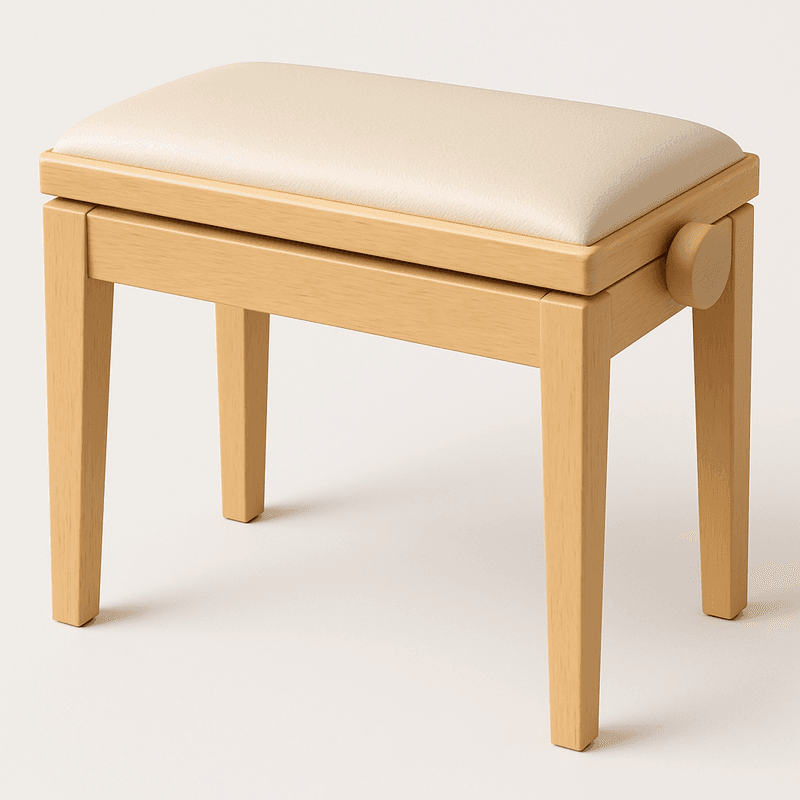 Hidrau BG1 Regulerbar Pianokrakk Natur Matt med Beige sete i Ekte Skinn
