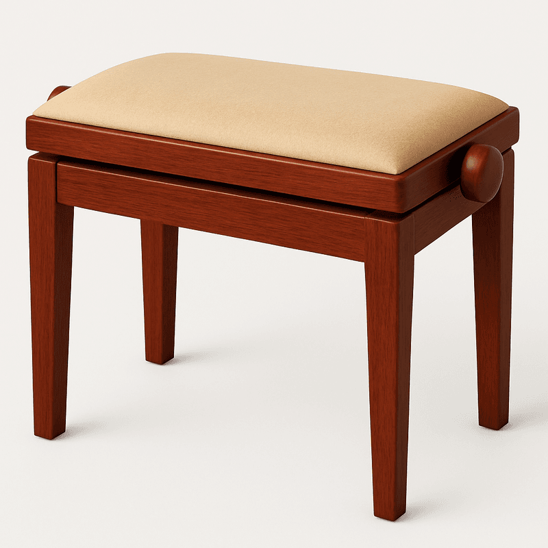 Hidrau BG1 Regulerbar Pianokrakk Mahogni 3 Matt med Beige sete i Velur