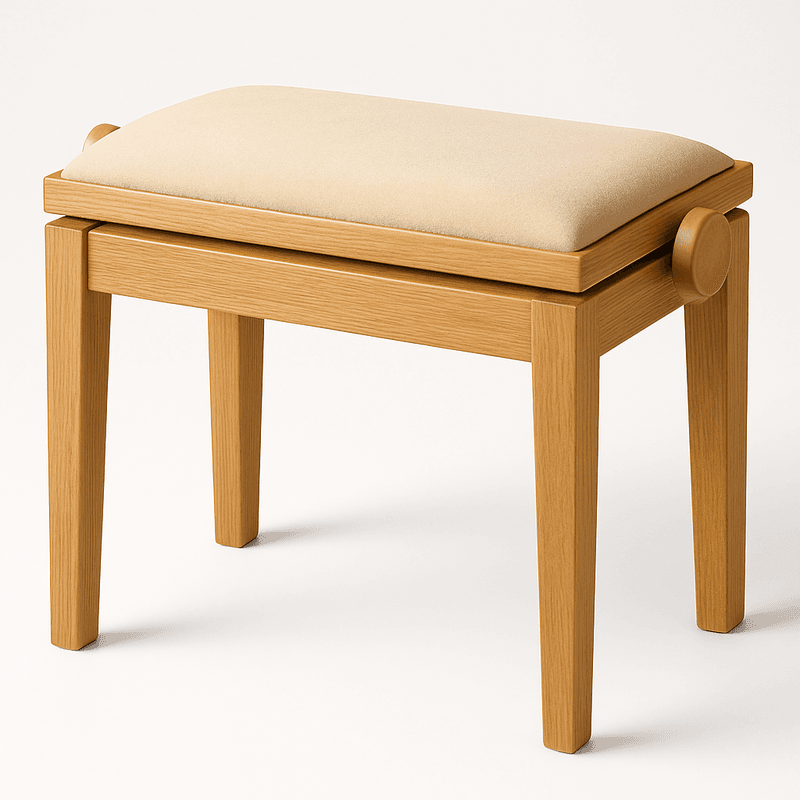 Hidrau BG1 Regulerbar Pianokrakk Eik Matt med Beige sete i Velur