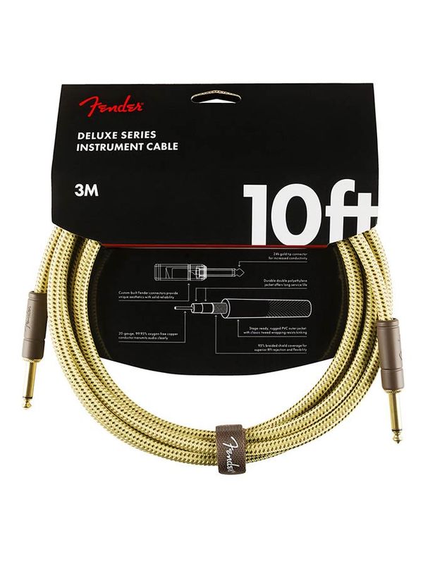 Fender Deluxe Series Inst.cable, 10ft, tweed