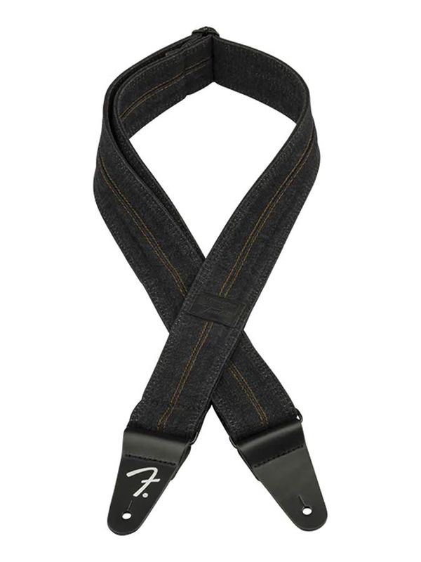 Fender  Wrangler denim strap, washed black stitch