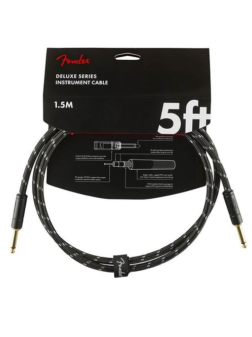 Hovedbilde Fender Deluxe Series Inst.cable, 5ft, black tweed