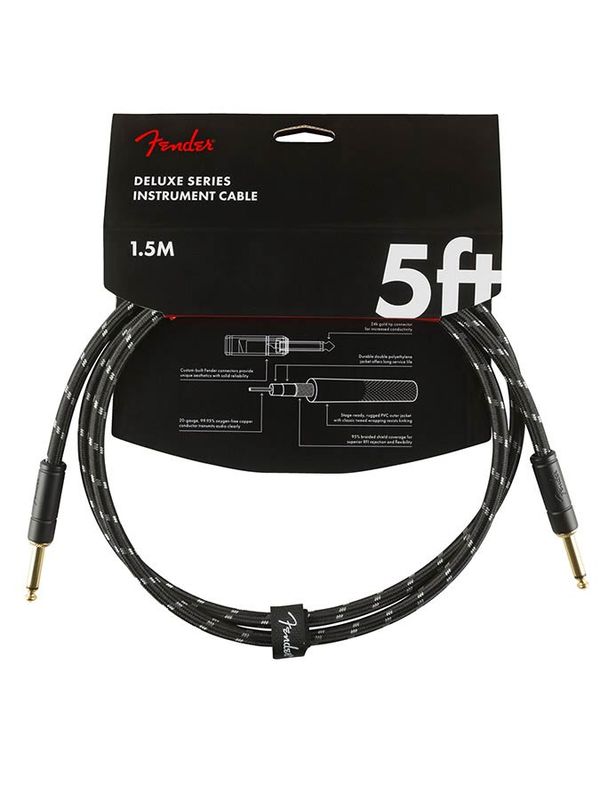 Fender Deluxe Series Inst.cable, 5ft, black tweed