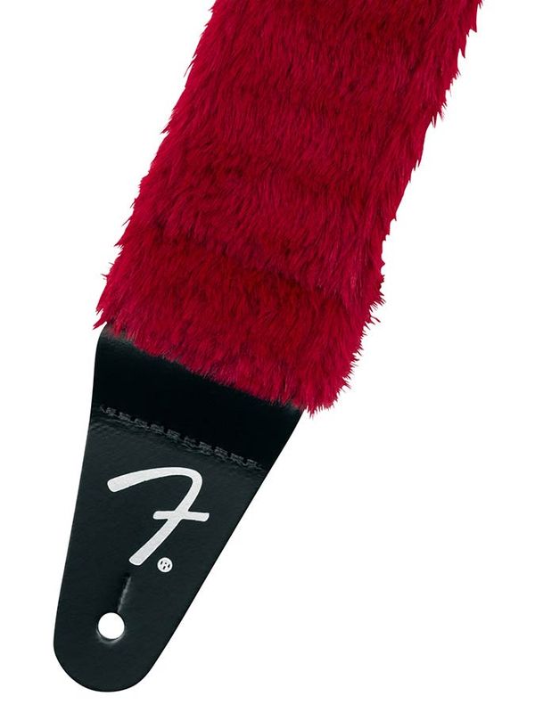 Fender Poodle plush guitar strap, red