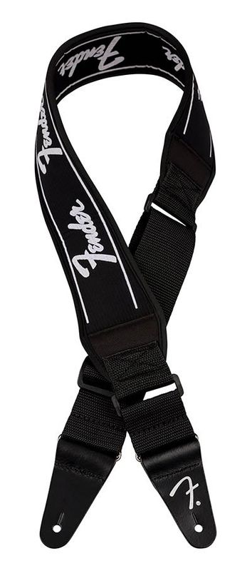 Fender Swell neoprene logo guitar strap, running logo, 2.5