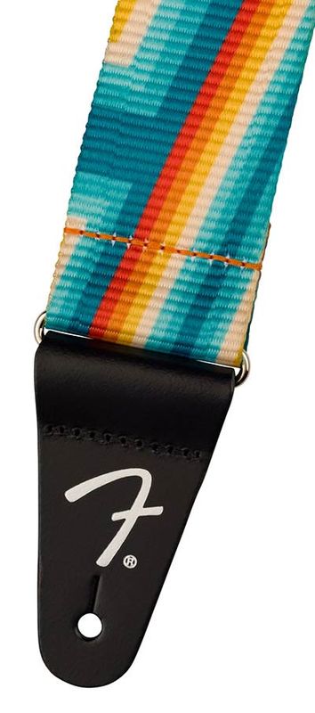 Fender  Retro ribbed poly guitar strap, rainbow design