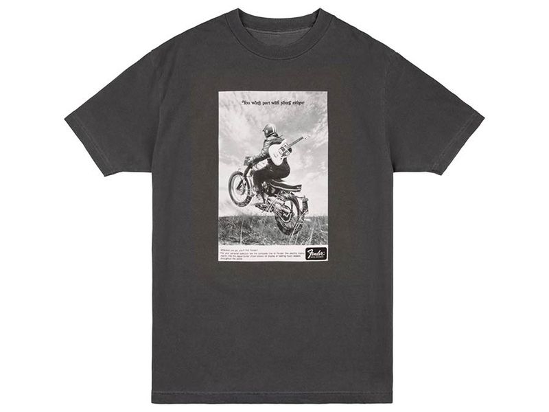 Fender vintage ad biker tee, graphite, S