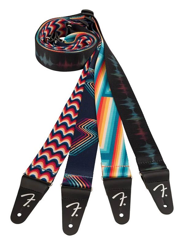 Fender  Retro ribbed poly guitar strap, sound wave design