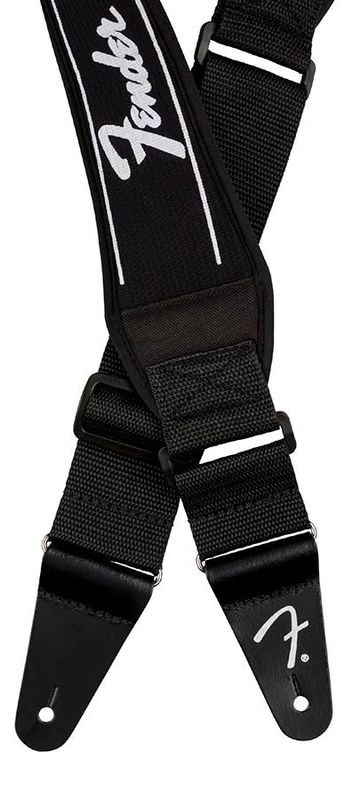 Fender Swell neoprene logo guitar strap, running logo, 2.5