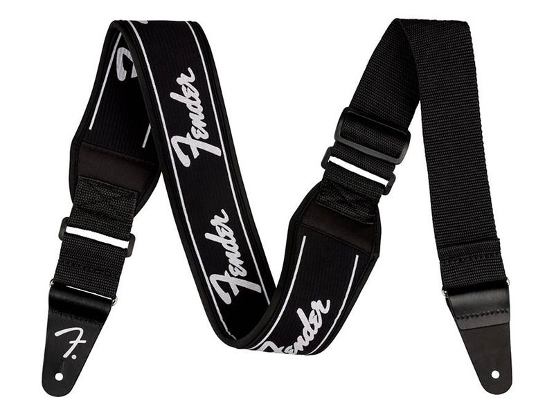 Fender Swell neoprene logo guitar strap, running logo, 2.5