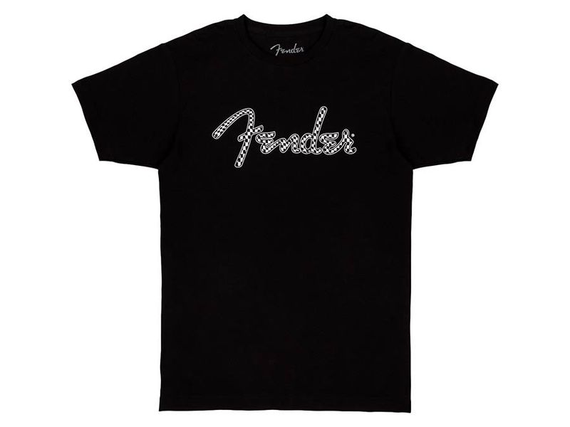 Fender spaghetti wavy checker logo t-shirt, black, S