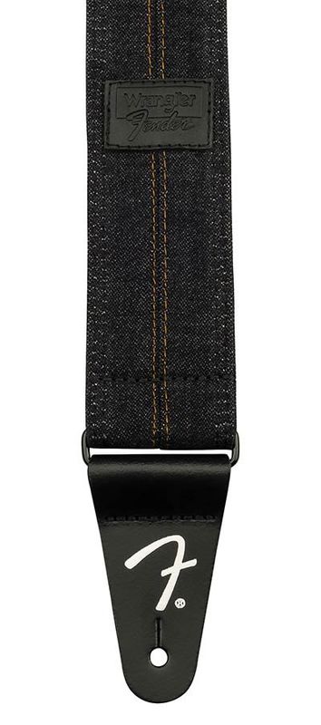 Fender  Wrangler denim strap, washed black stitch