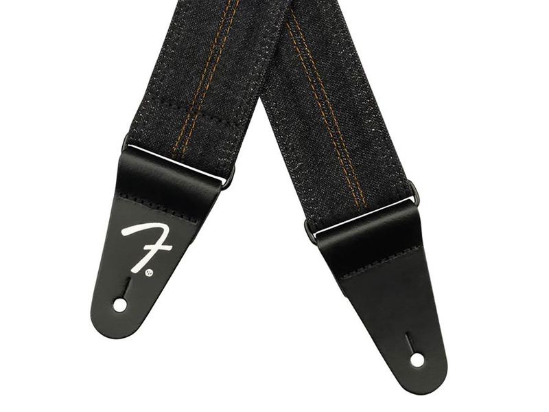 Fender  Wrangler denim strap, washed black stitch