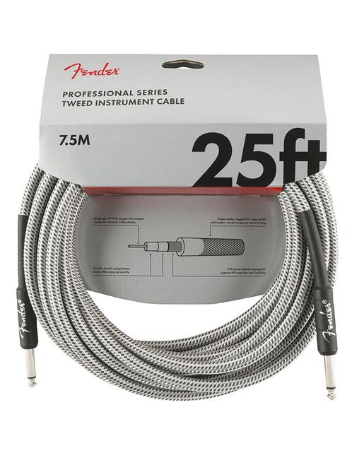 Hovedbilde Fender Professional Tweed Inst.cable, 25ft, white ...
