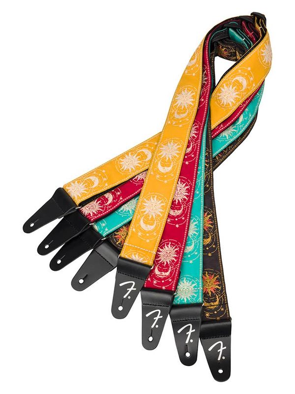 Fender  AM Vintage II woven Git.strap, sun & moon design, sea f