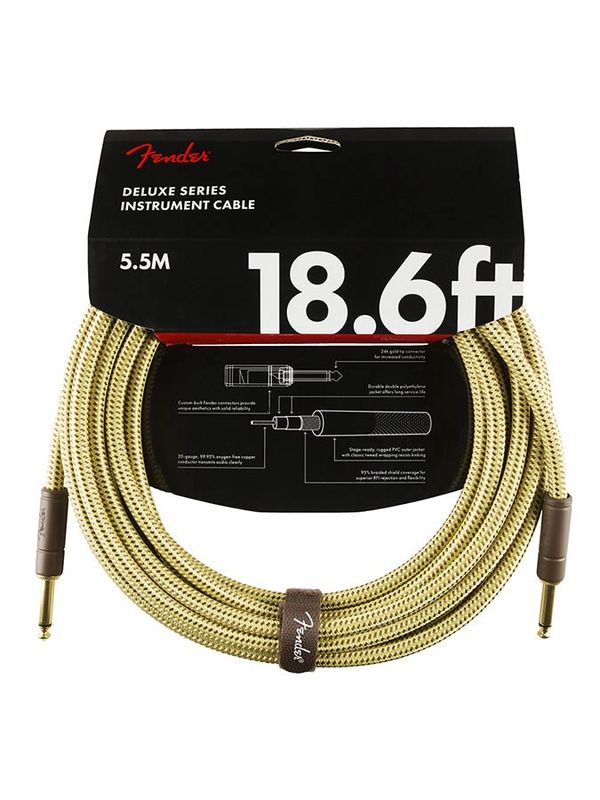 Fender Deluxe Series Inst.cable, 18.6ft, tweed