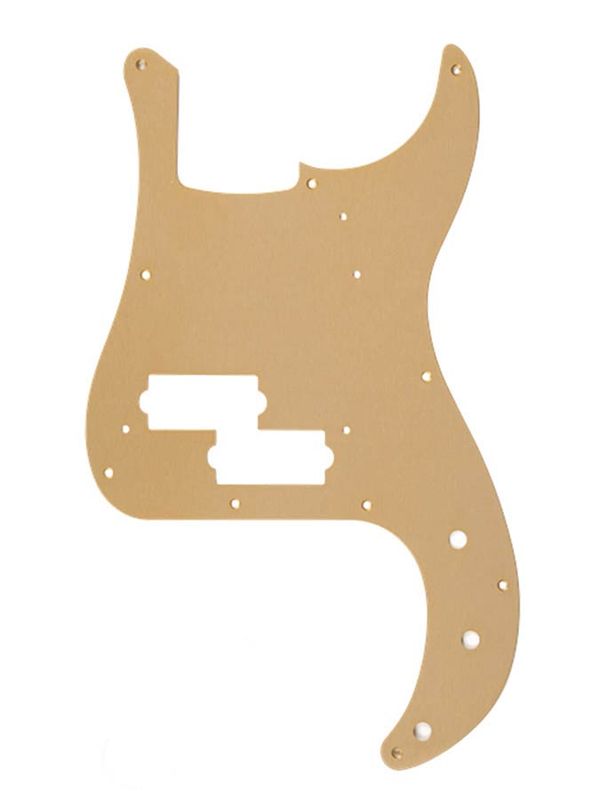 Fender pickguard 1958 Precision Bass, 10 screw holes, 1-ply, gold anodized