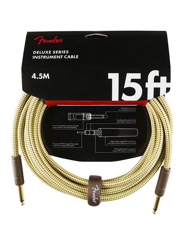 Fender Deluxe Series Inst.cable, 15ft, tweed