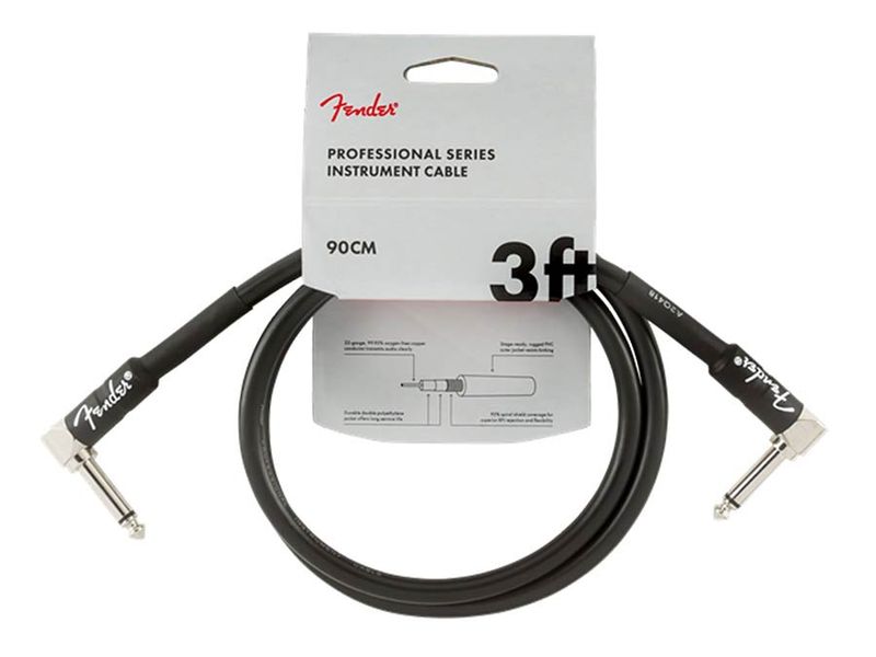 Fender Professional Series Inst.cable, 3ft, 2x angled, black