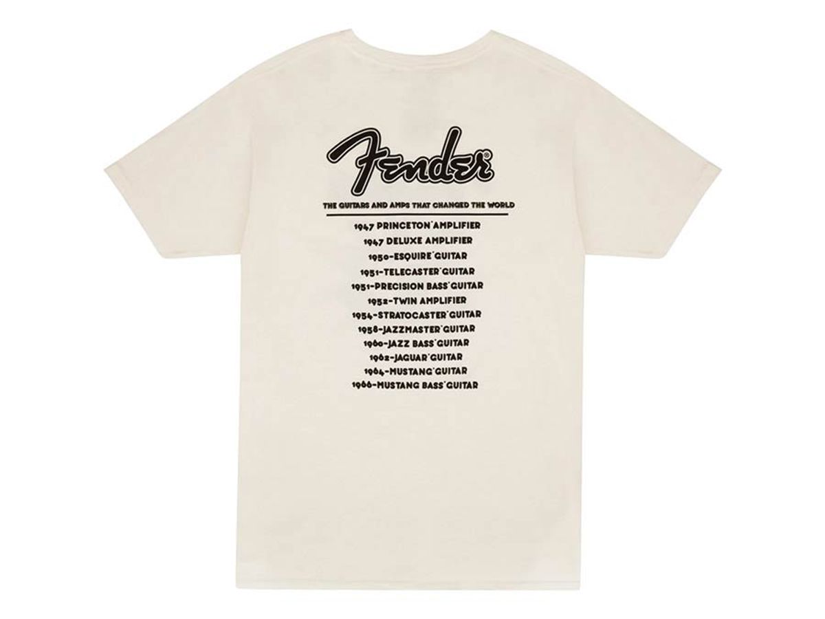 Fender  T-Shirts world tour, vintage white, XXL