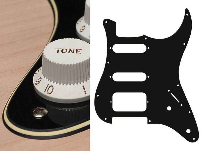 Boston ST-322 Pickguard Strat - Black & Cream