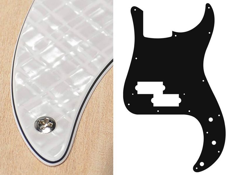Boston PB-415 Pickguard P-Bass - Pearl White Webbing