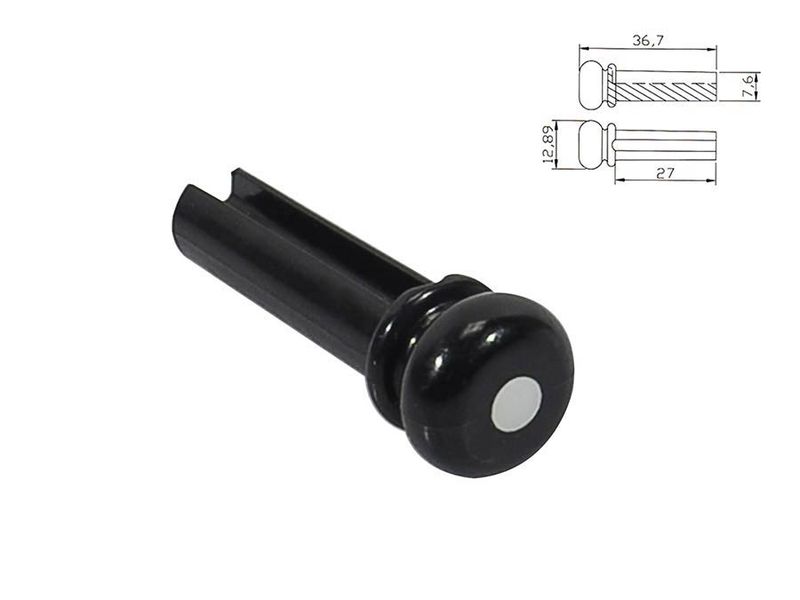 Boston 2110 Bass Bridge Pins Black / White Dot 6-p