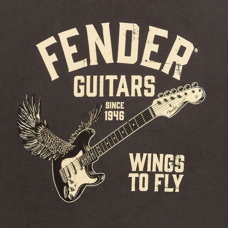 Fender  Wings To Fly T-Shirt, vintage black, M
