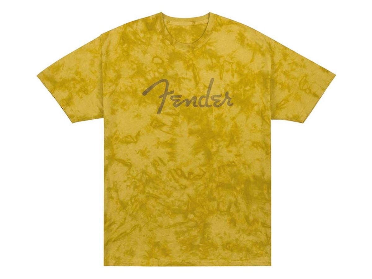 Fender  Spaghetti logo tie-dye T-Shirt, mustard, S