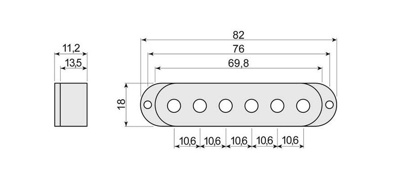 Boston SPC-62 Pickup Cover Single Coil - Black