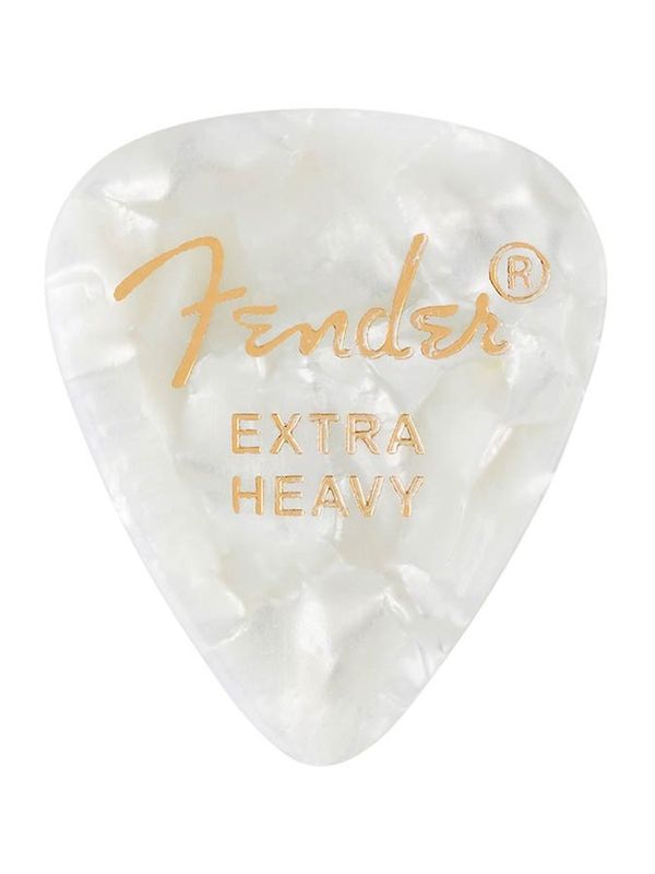 Fender  351  premium picks, extra heavy, white moto, 12-pack