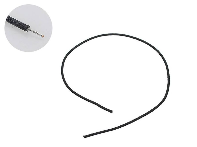 Boston USA Made Waxed Cotton Braided Push Back Wire 1 ft - Black