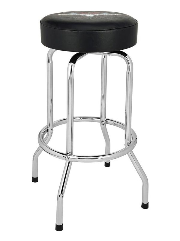 Fender  Custom Shop chevron logo barstool, black/chrome, 30