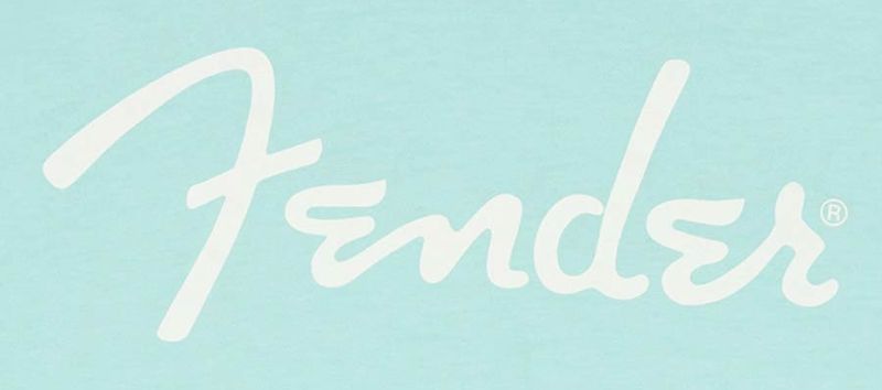 Fender  T-Shirts spaghetti logo, daphne blue, S