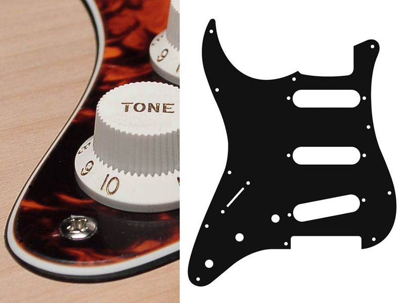 Boston SL-313 Pickguard Strat - Marble Orange (Lefthand)