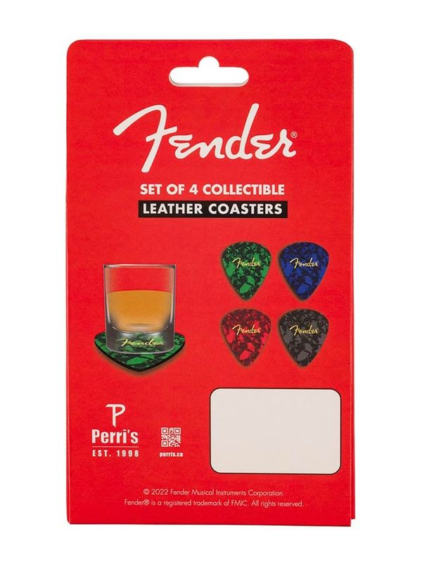 Fender  pick shaped coasters, multi-coloured with logo, 4 pc