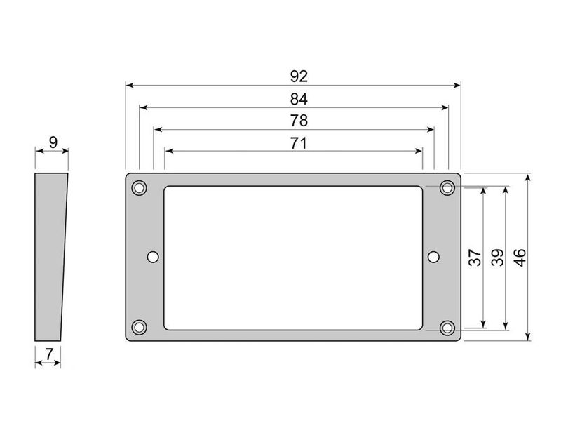 Boston HCS7090IV Humbucker Frame Slanted Top 7-9 mm Ivory