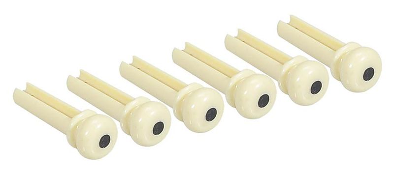 Boston 2130 Bass Bridge Pins Ivory / Black Dot 6-p