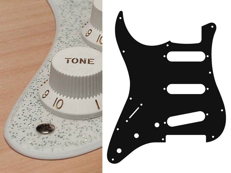 Boston SL-213 Pickguard Strat - Sparkling Silver (Lefthand)