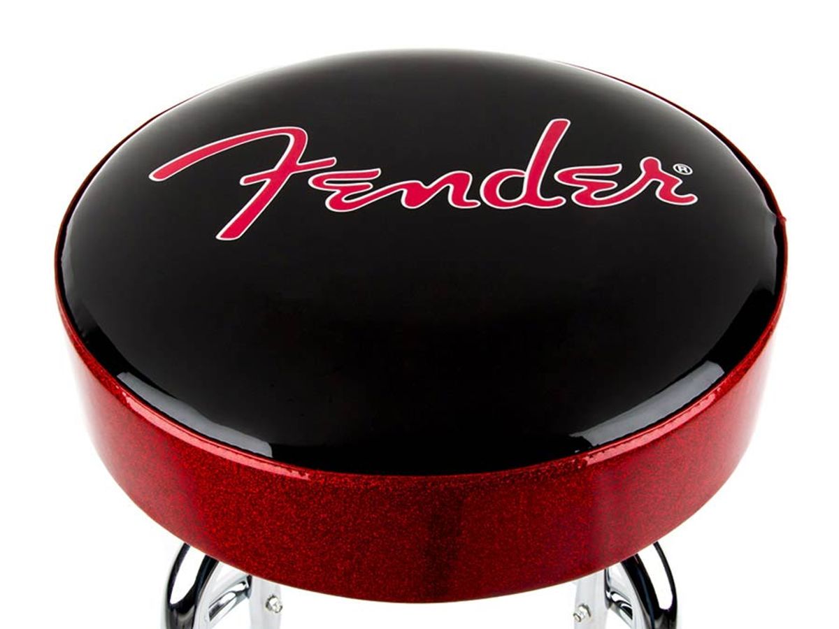 Fender  red sparkle logo barstool, black/red sparkle, 24
