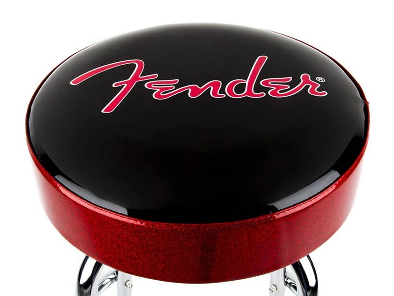 Fender  red sparkle logo barstool, black/red sparkle, 24
