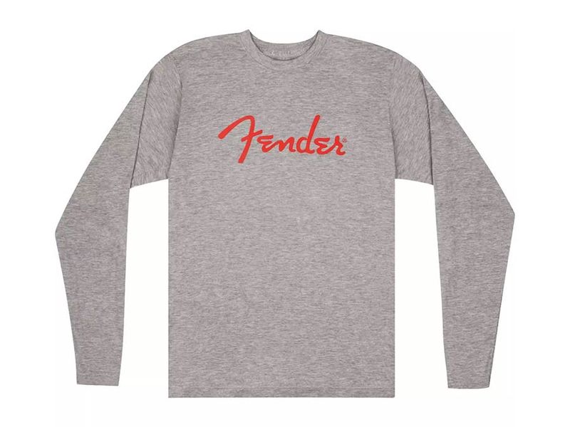Fender  T-Shirts spaghetti logo l/s, heather gray, S