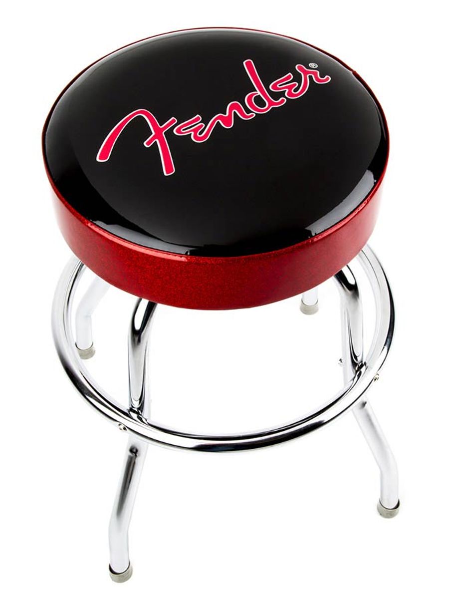 Fender  red sparkle logo barstool, black/red sparkle, 24
