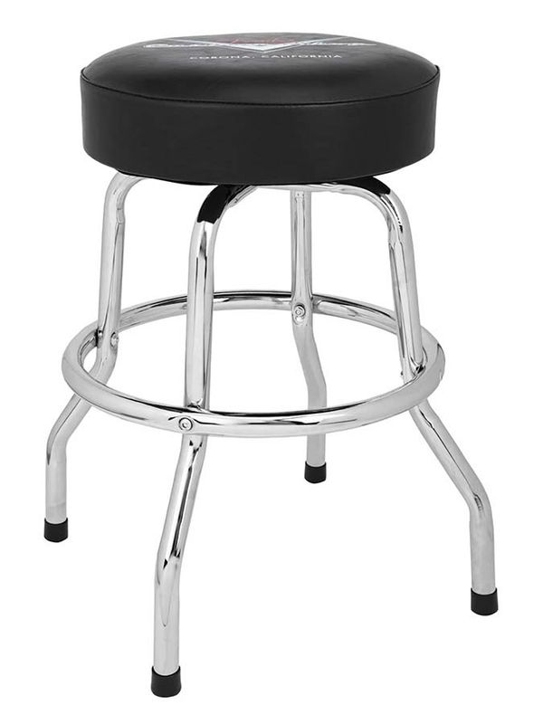 Fender  Custom Shop chevron logo barstool, black/chrome, 24