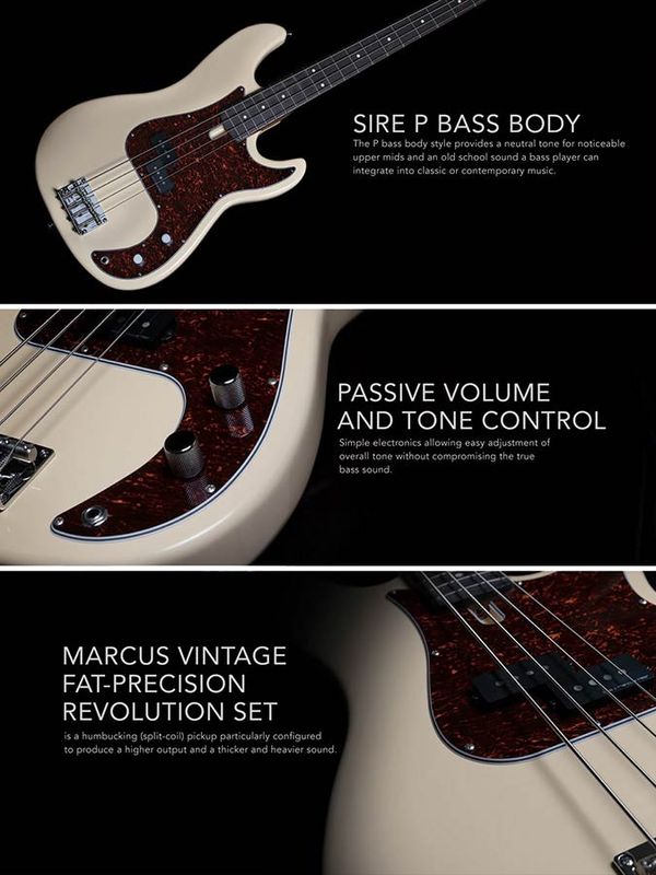 Sire P5 Series Marcus Miller Alder 5-string Passive Bass Guitar Vintage White